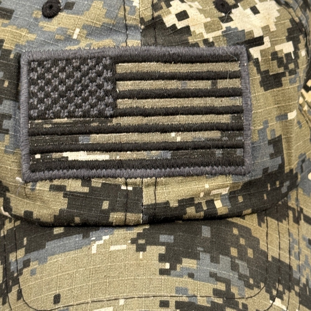 Pit Bull Digital Camo Hat Green American Flag Ripstop Adjustable Patriotic USA - Picture 3 of 9